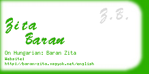 zita baran business card